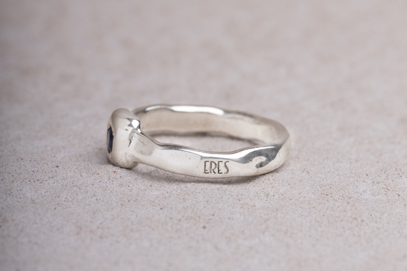 Eres Design - Anello Iride quadrato zaffiro